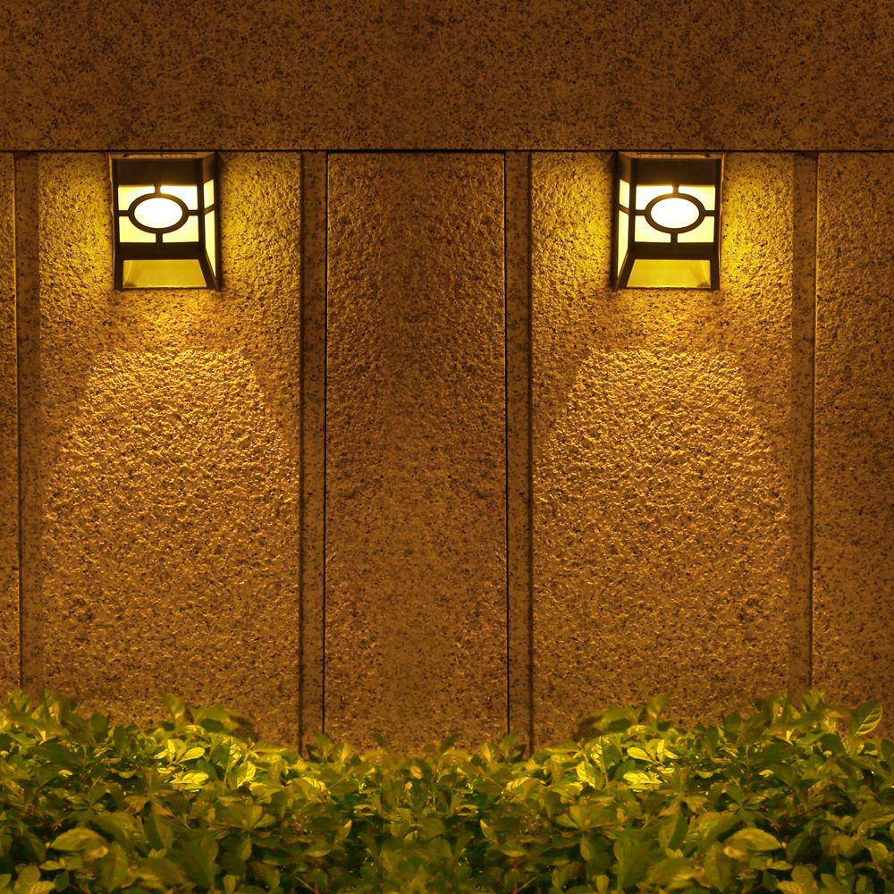 2 pcs/lot solar charging wall light outdoor garden landscape decoration retro courtyard LED atmosphere light intelligent light control outdoor waterproof warm light view 2